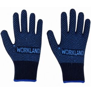 Supplier of Workland DOH Double Side Blue Dotted Gloves in UAE